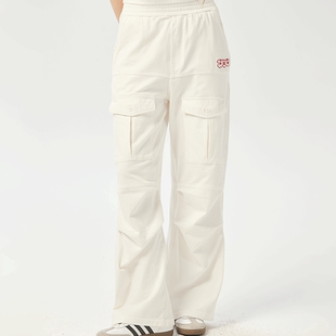 AMS0565 小怪兽300克汗布刺绣环保植物染色针织长裤 AIMEEWQ 25新款