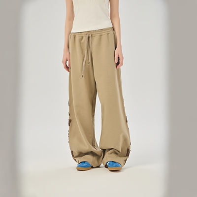 春季小怪兽450g大毛圈刺绣卫裤