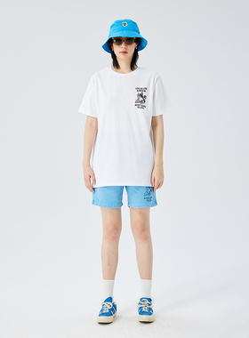 AIMEEWQ 新款潮流百搭爆款短袖刺绣上装T恤  6703