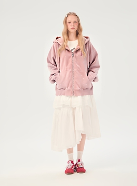 AIMEEWQ  26新款早春小怪兽纯棉400克毛圈阿贝刺绣拉链外套AM0851