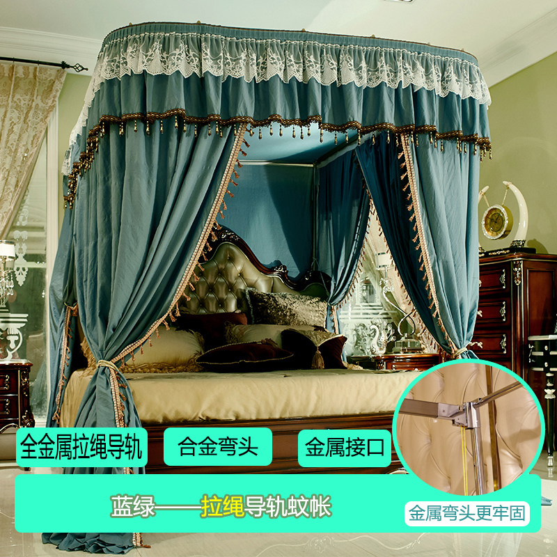 遮光三开门床幔加厚卧室