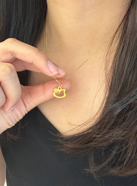 小红书同款仿黄金HelloKitty镂空猫咪项链轻奢时尚简约百搭锁骨链
