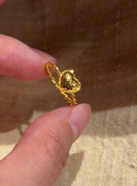 金店同款CNC爆闪龙鳞桃心戒指女款 久不掉色轻奢时尚高级感手饰品