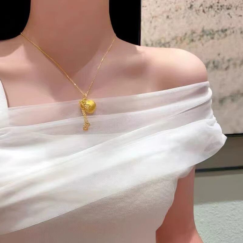 金店同款点钻蝴蝶结福袋流苏钱币项链女款新中式中国风葫芦首饰品