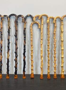 山藤实木一体野藤条拐杖徒步拐杖防滑手杖木制登山杖徒步助行杖