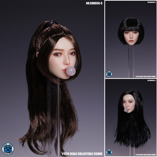 预售定金 SUPER DUCK 1/6 可动眼女头雕 SDH050ABC 适配TBL白肤