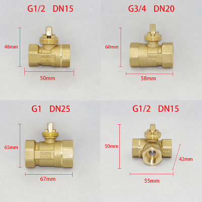 全铜空调地暖电动dn15三通球阀