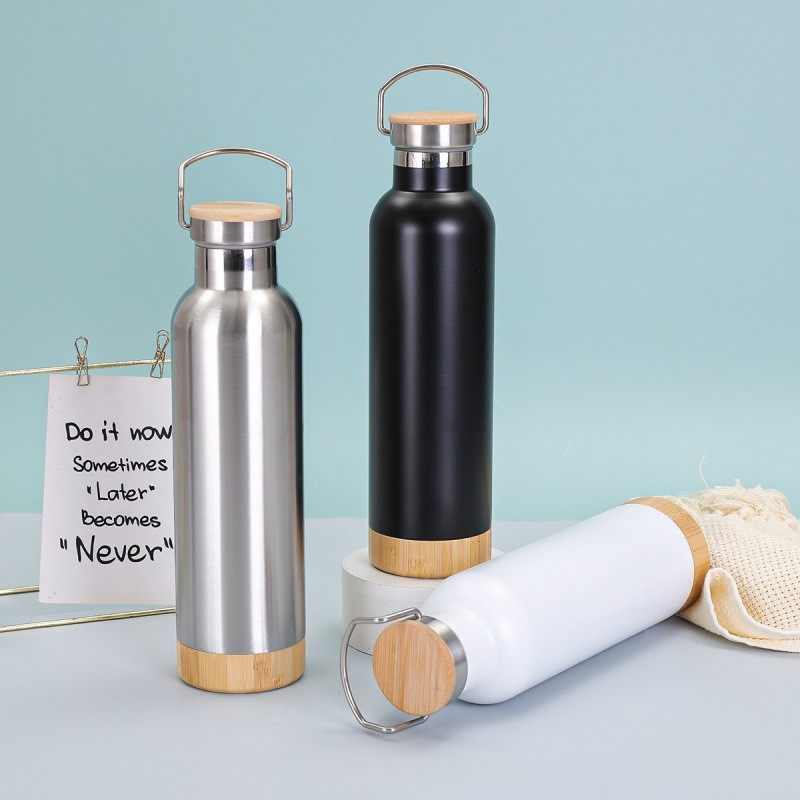 美式大口运动水瓶定制竹/软木底不锈钢真空保温杯户外便携式水杯,餐饮具,保冷/保温杯,淘宝优惠券,粉丝福利购,淘宝优惠卷