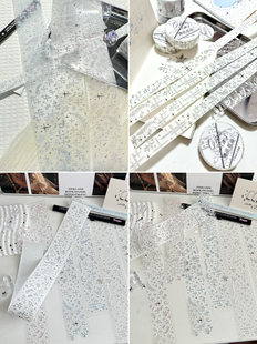 水怪家漫画星星拉条和纸胶带拉丝闪砂装饰手帐