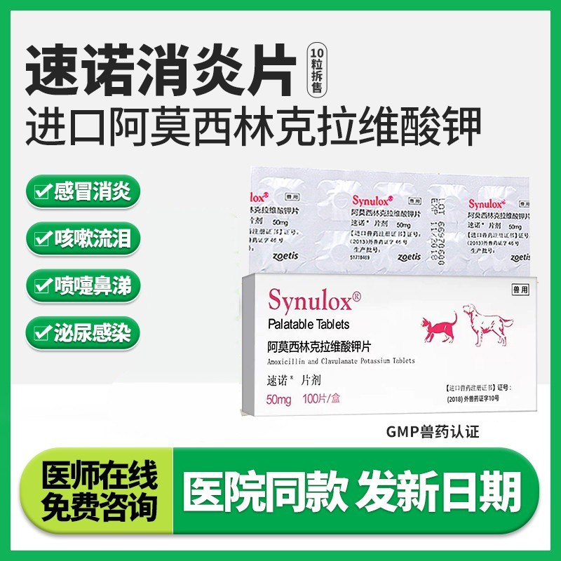 速诺阿莫西林猫狗消炎感冒药