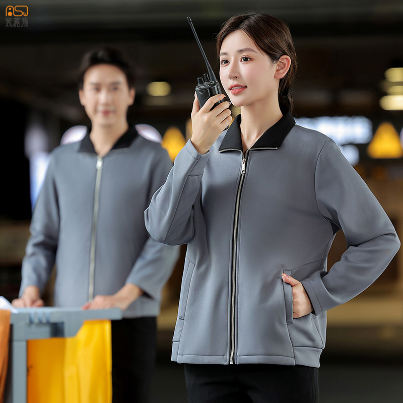 保洁工作服卫衣加绒秋冬装