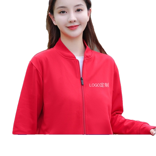 火锅烧烤餐饮服务员卫衣工作服秋冬装棒球服拉链开衫加绒外套定制