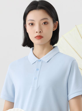棉质短袖T恤夏季翻领工作服polo