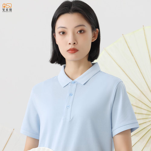 棉质短袖T恤夏季翻领工作服polo