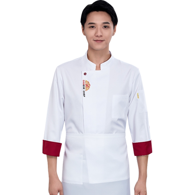 中国风长袖厨师服男女秋冬工作服