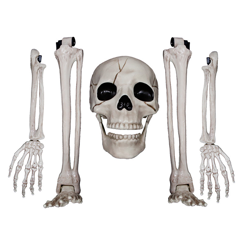 万圣节恐怖鬼屋密室酒吧派对装饰碎骨头包埋葬骷髅骨架散骨道具