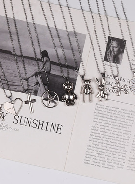 ins欧美百搭蹦迪钛钢挂饰毛衣链