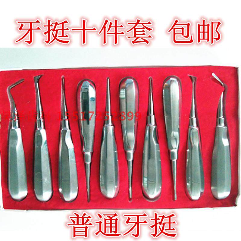 牙科牙挺 牙挺套装 十件套 宠物拔牙牙挺 普通不锈钢牙挺 包邮