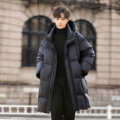 高充绒量羽绒服男士 加厚保暖外套青少年防寒潮 冬季 2025新款 中长款