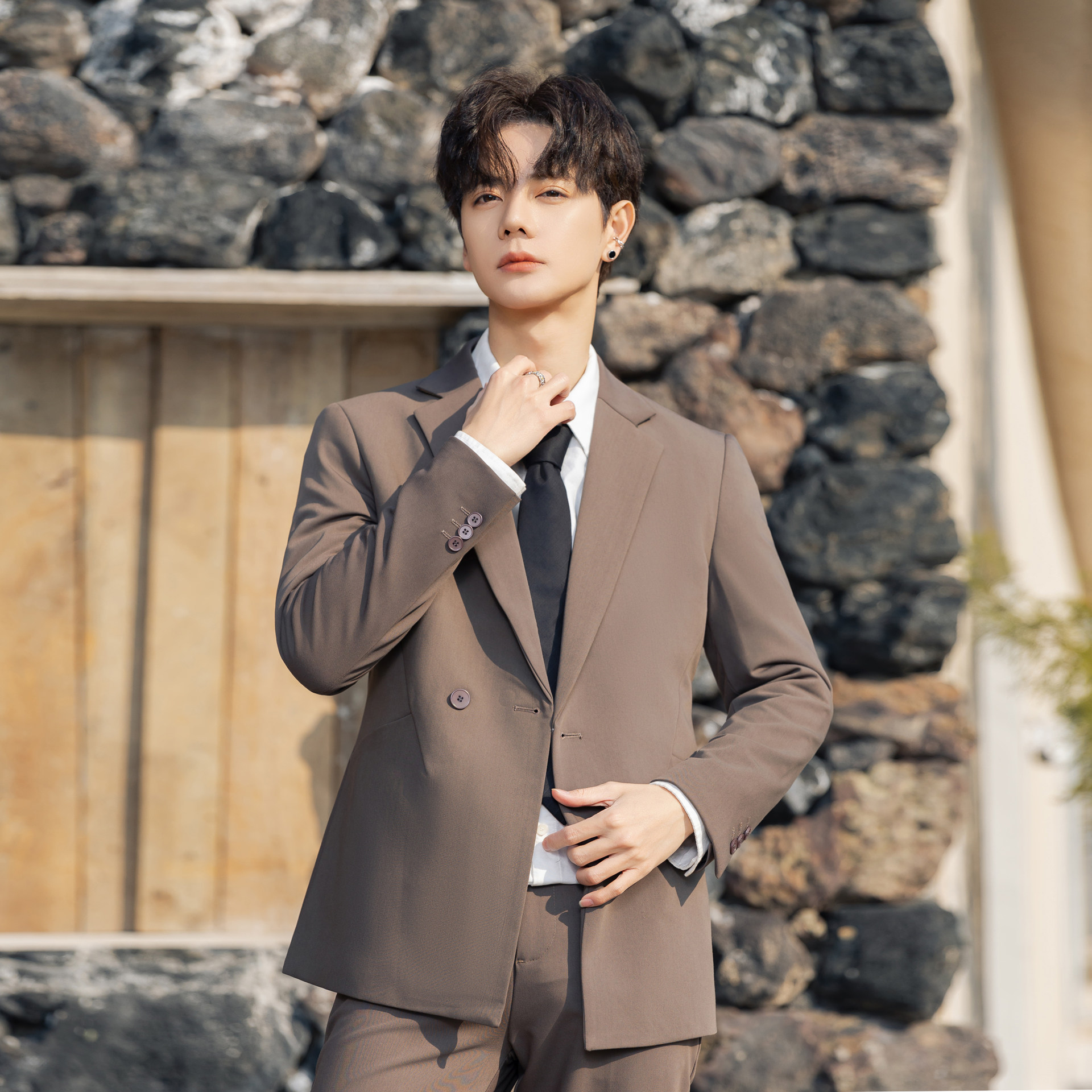 通勤休闲西装男士2026春秋季新款小西服外套上衣两件套装结婚订婚