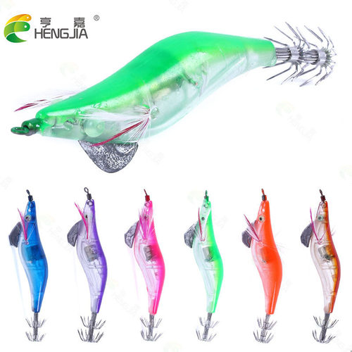 电子虾盒装夜光鱿鱼虾假饵2.5 /3.0 /3.5夜光虾鱼饵木虾