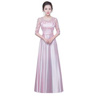 独唱中老年大合唱团演出服装女长裙新款现代年会晚礼服宴会冬高贵