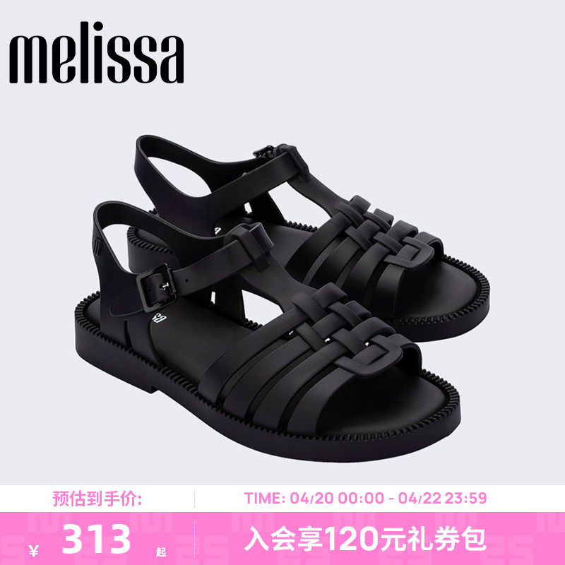 Melissa梅丽莎女时尚休闲外穿平底露趾罗马凉鞋35787