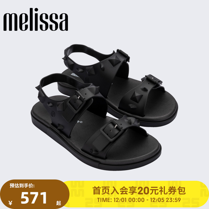 Melissa梅丽莎平底铆钉细节凉鞋