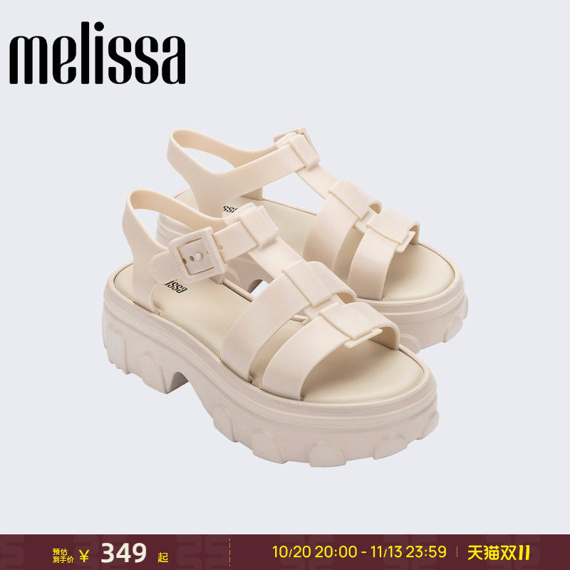 Melissa梅丽莎26款Ella厚底露趾齿轮果冻罗马猪笼凉鞋女35791