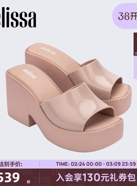 Melissa梅丽莎款POSH气质露趾拖鞋女夏外穿时尚厚底高跟凉鞋35702