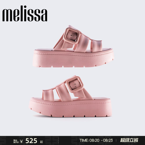 Melissa/梅丽莎2026新款女多巴胺配色厚底露趾时尚通勤拖鞋37802