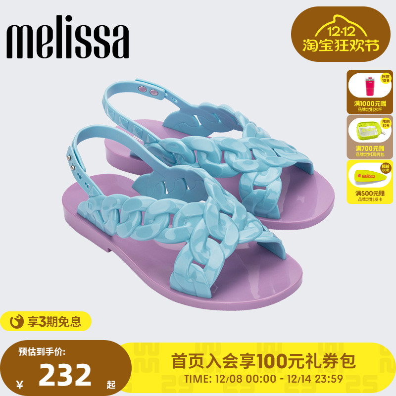 Melissa低跟搭扣PVC露趾
