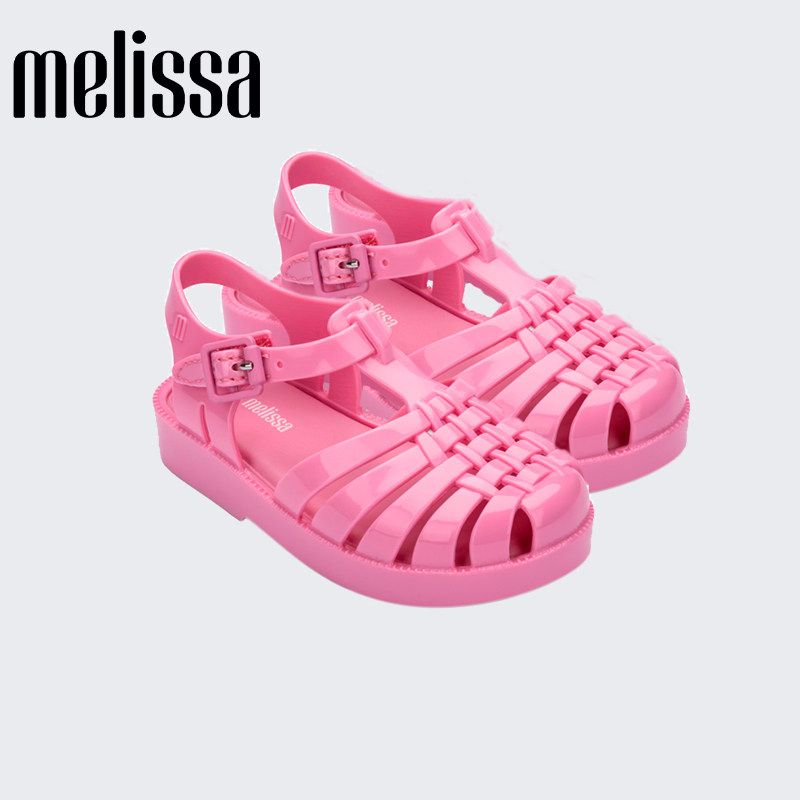 Melissa梅丽莎亲子系列儿童秋季平底罗马凉拖鞋小童果冻凉鞋3