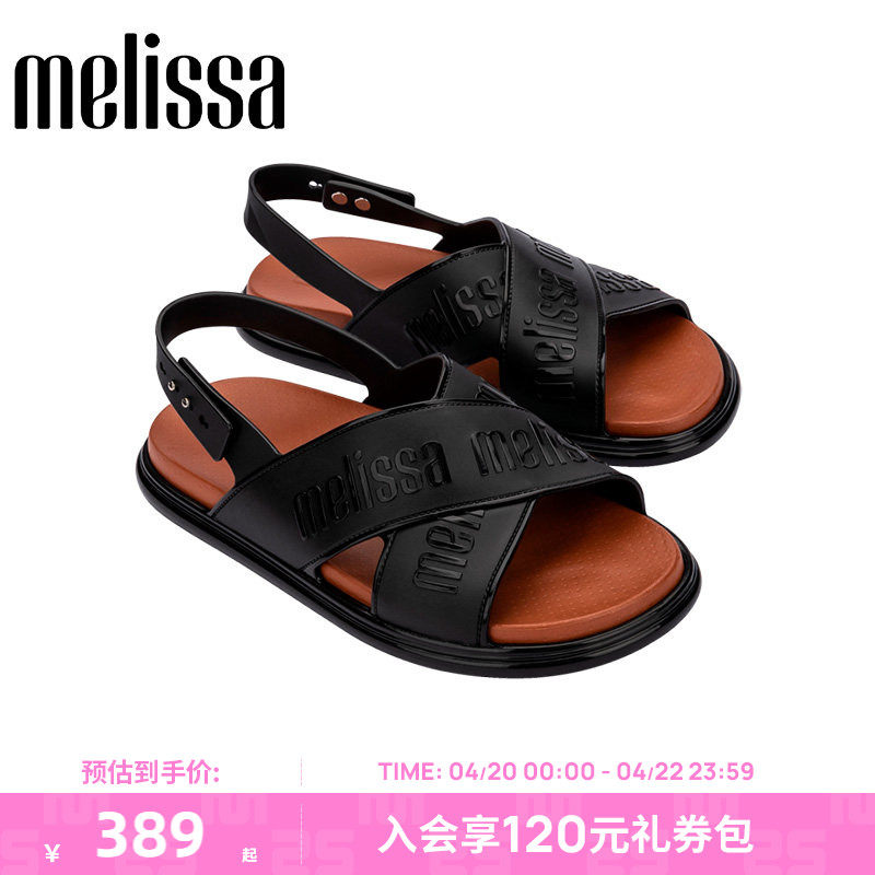 MelissaMELISSA/梅丽莎女时尚露趾果冻配色休闲外穿平底凉鞋35812
