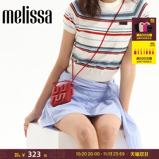 Melissa/梅丽莎26新款女小方包果冻配色日常通勤夏季单肩包34503