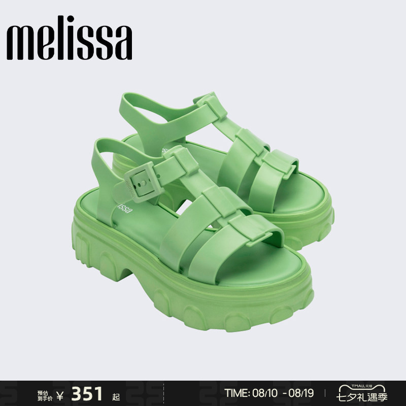 Melissa梅丽莎26秋季款Ella厚底露趾齿轮果冻罗马猪笼凉鞋女35791
