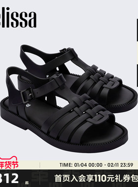 Melissa梅丽莎女时尚休闲外穿平底露趾罗马凉鞋35787