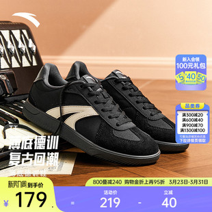 薄底德训鞋 百搭运动板鞋 男女T头鞋 情侣平底小黑鞋 春季 安踏TT鞋