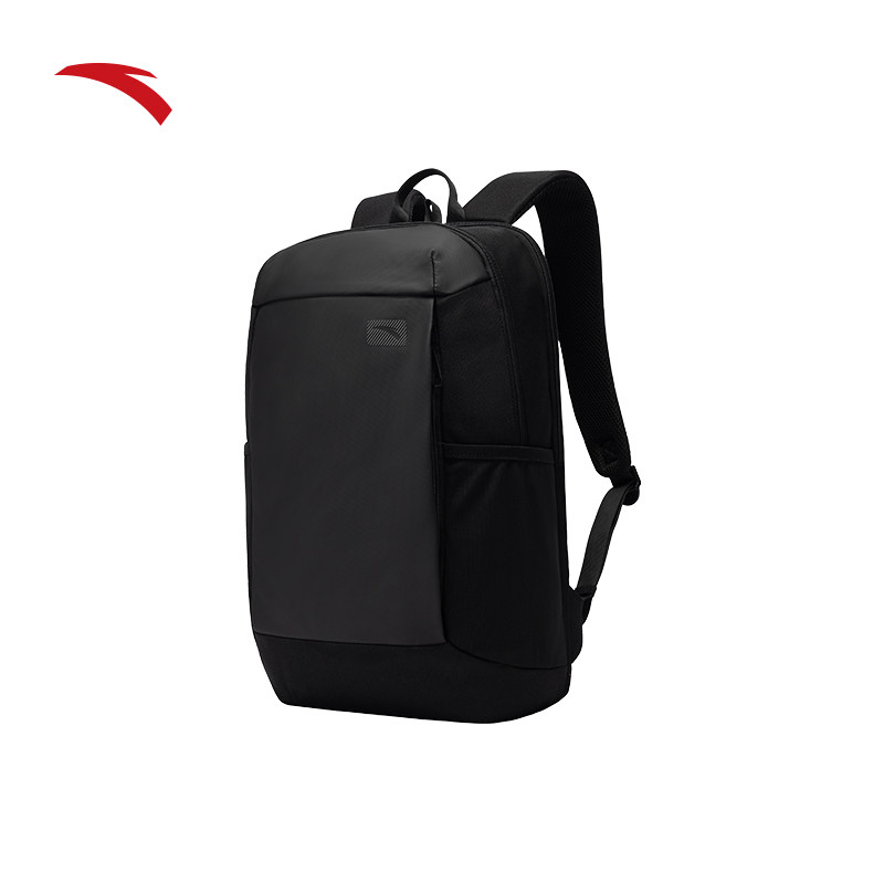 安踏双肩包男大容量电脑包通勤商务背包学生书包黑色休闲简约背包