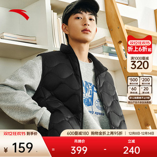 新款 安踏雪壳羽绒 轻薄羽绒服马甲男士 冬季 户外立领加厚保暖外套