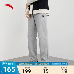 休闲裤 子 卫裤 宽松灰色直筒运动裤 运动长裤 男士 安踏KT裤 2023春季
