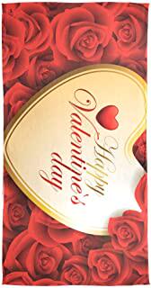 happy valentines day floral red roses heart love silk scarf