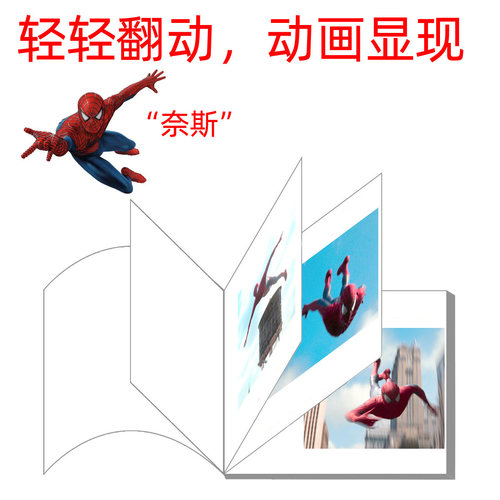 蜘蛛侠手翻书出屏效果3D动画原理卡通网红人气同款创意儿童益智