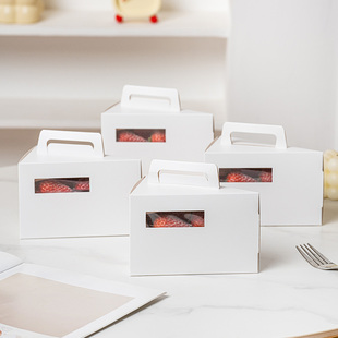 千层蛋糕打包盒6寸8寸切件切块手提包装盒三角蛋糕盒慕斯包装盒