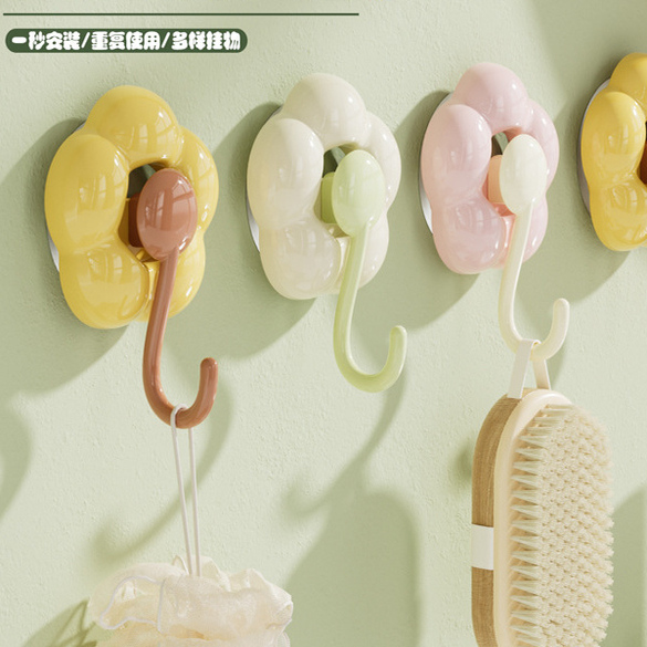 向日葵花朵吸盘挂钩免打孔无痕