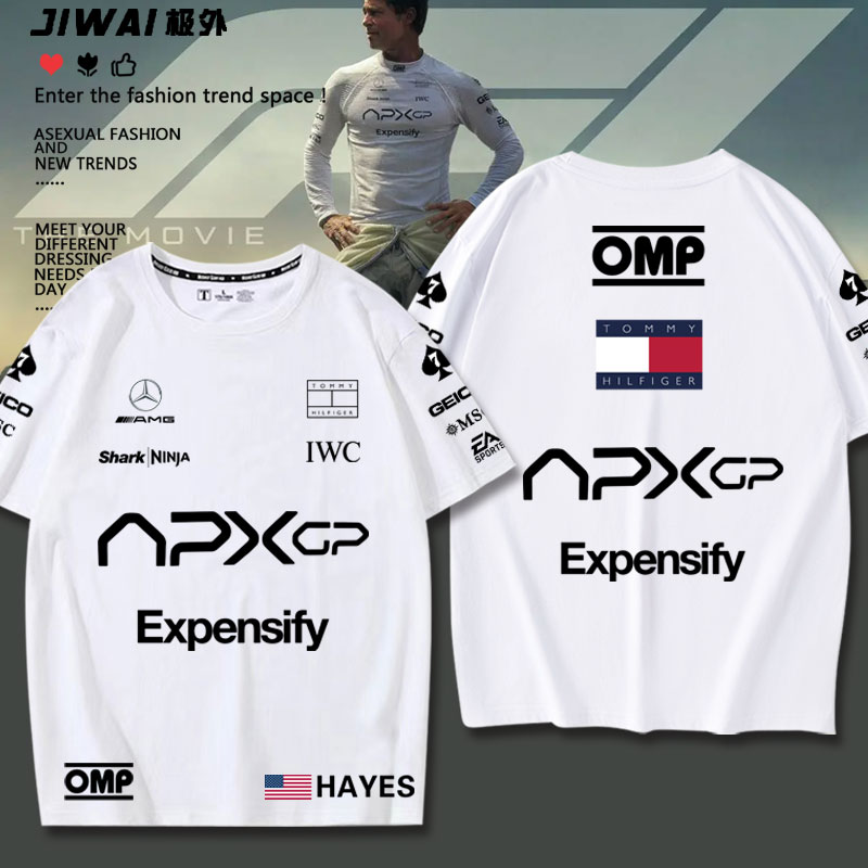 电影F1狂飙飞车APXGP赛车手同款周边夏季宽松短袖纯棉T恤男女半袖