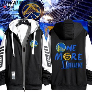 金州勇士Warriors库里篮球可定制拉链卫衣男士秋冬外套上衣衣服