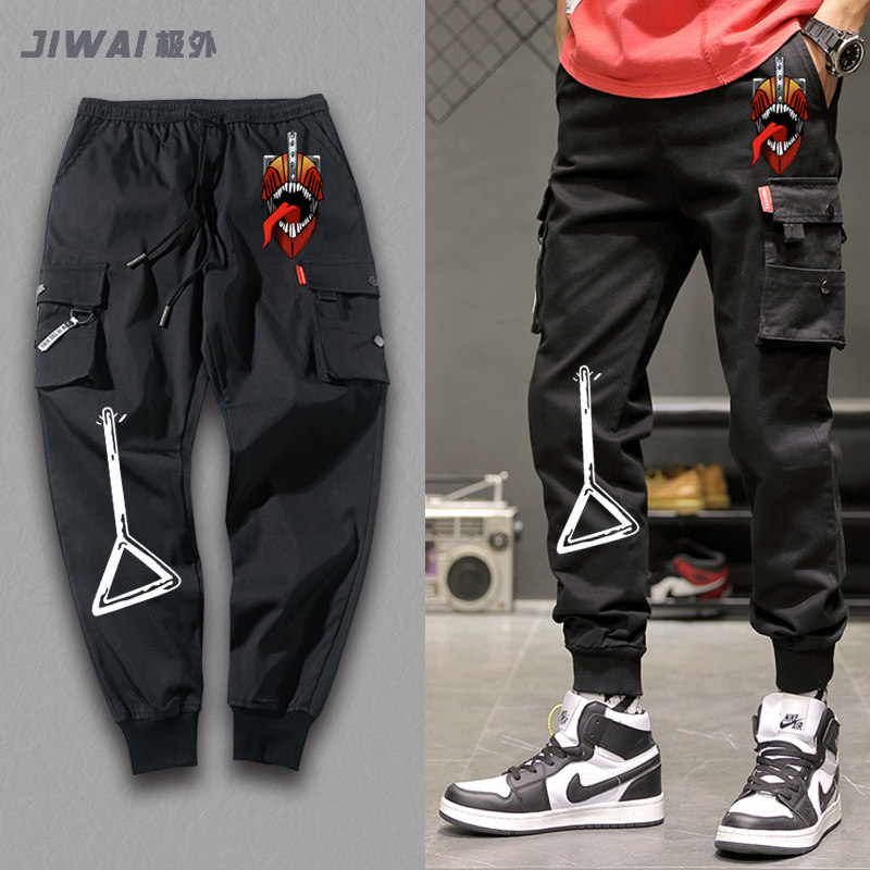 电锯人链锯人锯头变身动漫二次元创意趣味男女春秋工装裤长裤裤子