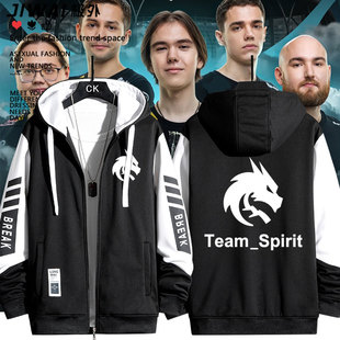 Team_Spirit绿龙csgo比赛dota2战队服同款 拉链卫衣秋冬外套上衣服