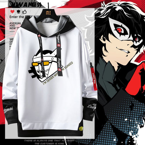 女神异闻录鸣上悠结城理连帽卫衣